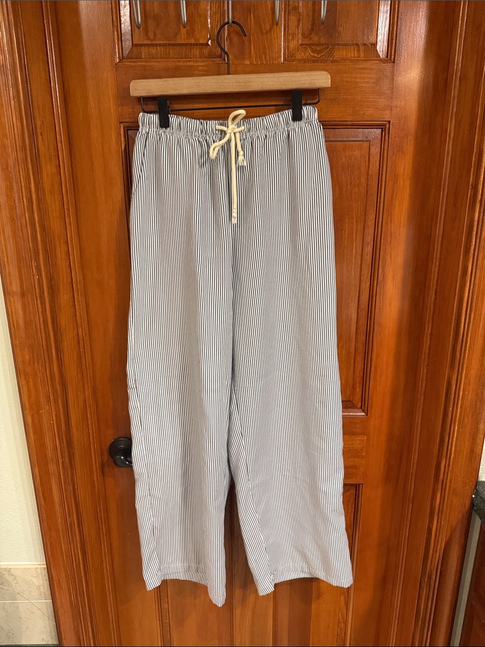 Light Blue Pinstripe women’s  Drawstring Pants